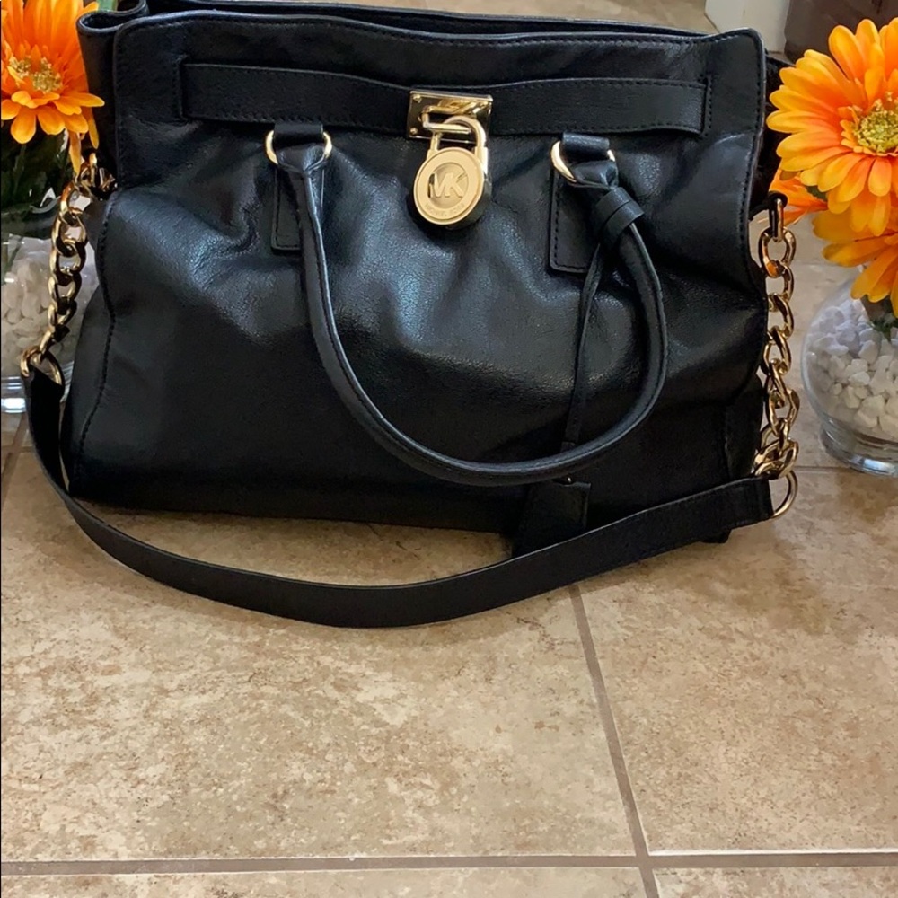 Black and gold Michael Kors tote bag